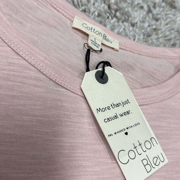 Cotton Bleu Women’s Peach Short Sleeve Swing Top Size Large NEW - Picture 6 of 7